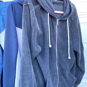 NWT CHARLES RIVER ZIP UP HOODIE GREY MENS L